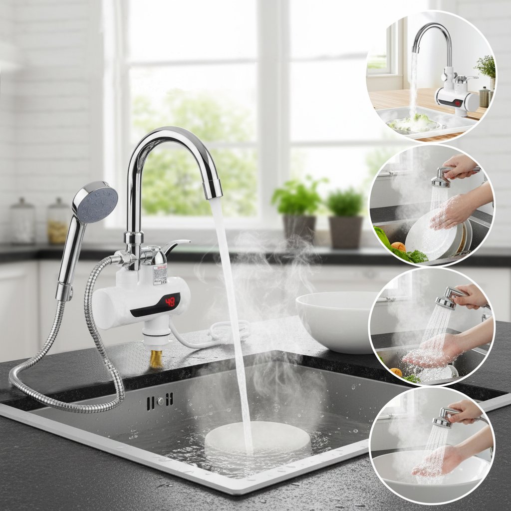Electric Hot Cold Water Tap Basin With Shower ( বেসিন শাওয়ার সহ )