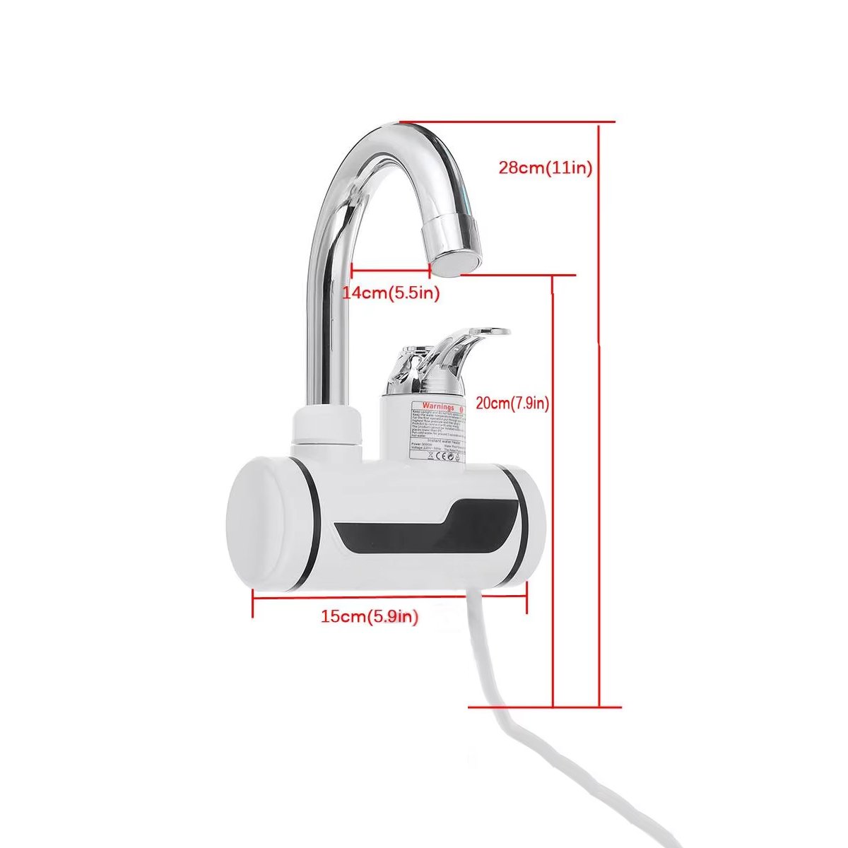 দেওয়ালের জন্য - Electric Hot Cold Water Tap Wall Mount - Image 3