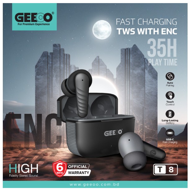 GEEOO T8 Fast Charging TWS with ENC