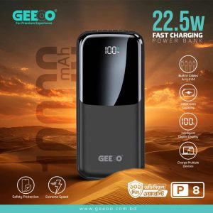 GEEOO P8 10000mAh Power Bank (Built-in Cables)